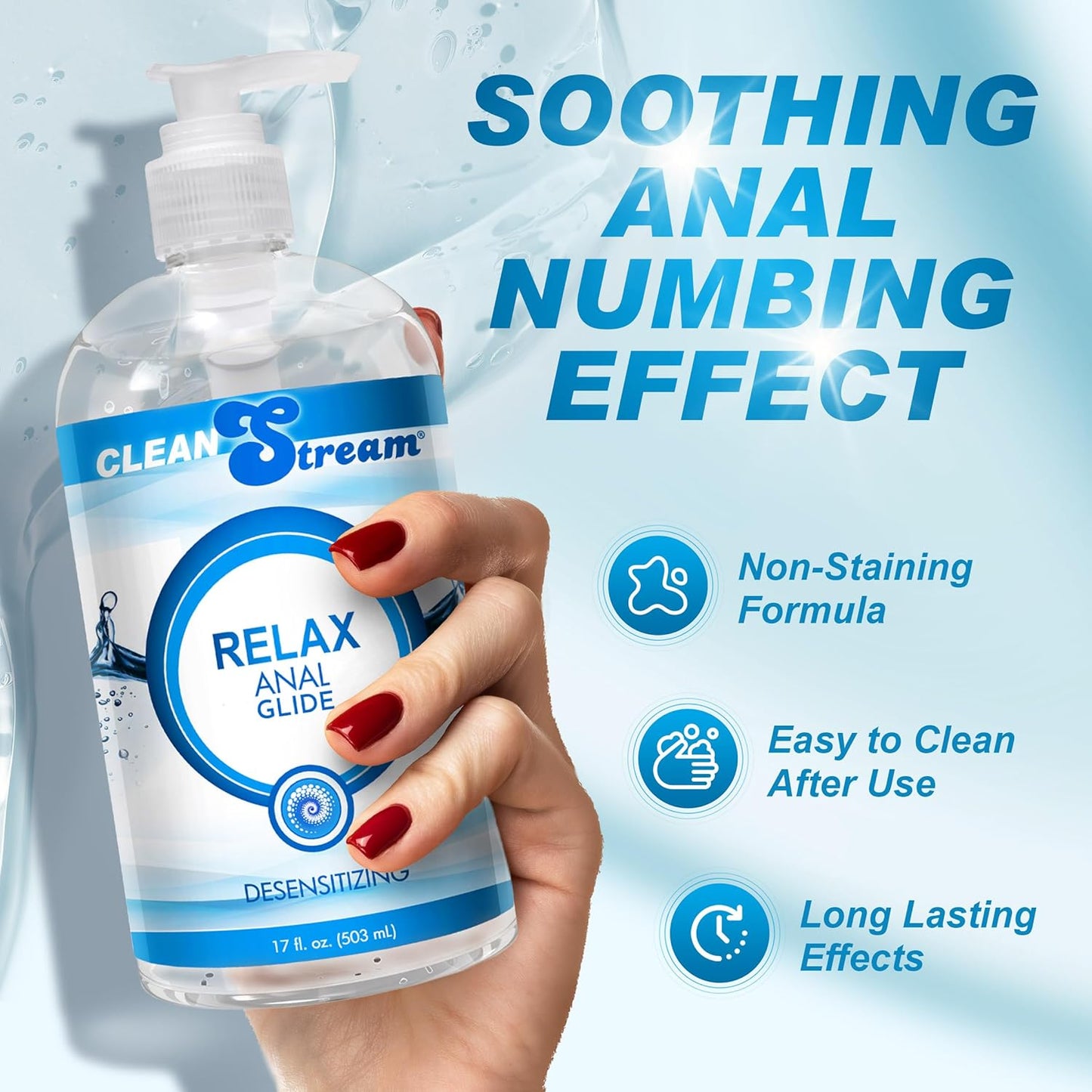Relax Unscented Lubricant, Silky Liquid Formula, Toy Safe for Men and Women, Comfortenhancing Personal Lube, 17 Oz Bottle, Compatible with Intimate Accessories