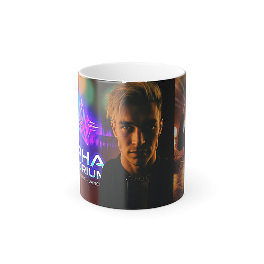 Color-Changing Mug — Neon DJ Portrait Design (11 oz)
