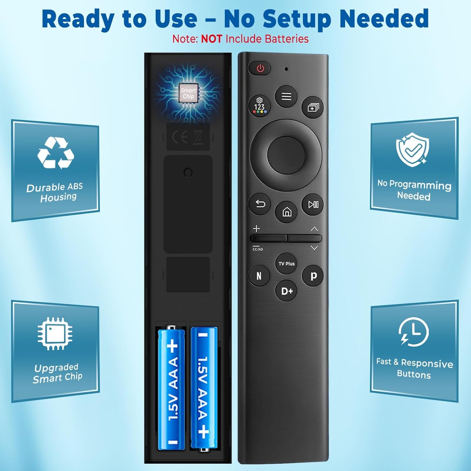 Replacement Samsung TV Remote, Universal Smart TV Remote Control BN59-01385A for Samsung LED LCD QLED UHD Frame Tvs, 4 Easy One-Click Shortcut Buttons, No Setup Needed (NO Voice Function)