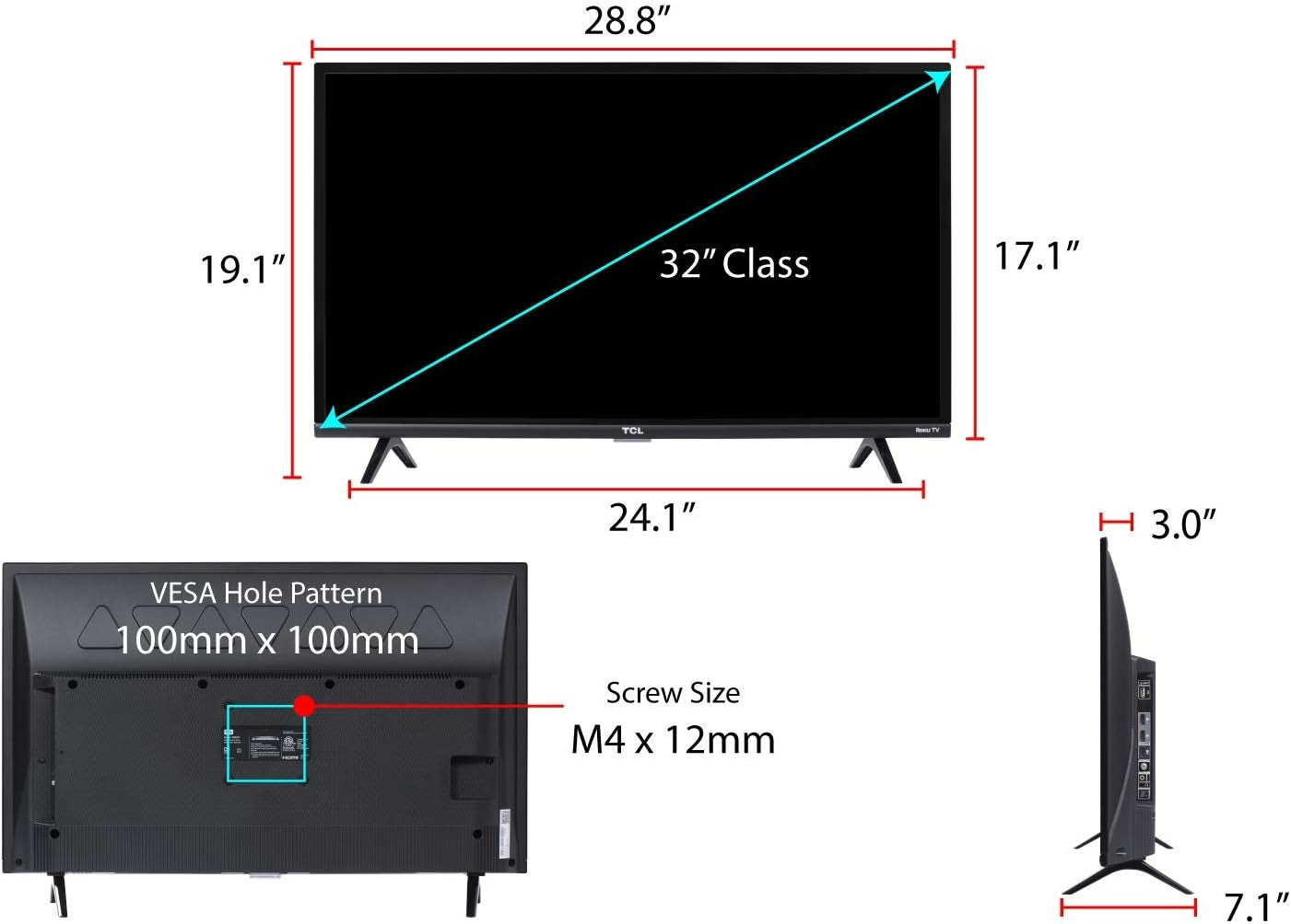 32-Inch 1080P Roku Smart LED TV - 32S327, 2019 Model