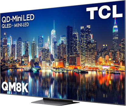 85 Inch Class QM8K Series | Mini LED QLED 4K HDR | 85QM8K, 2025 Model | 120HZ-144HZ anti Reflective Wide Angle Screen Smart Google TV Dolby Atmos | Voice Remote Alexa Gaming Streaming Television