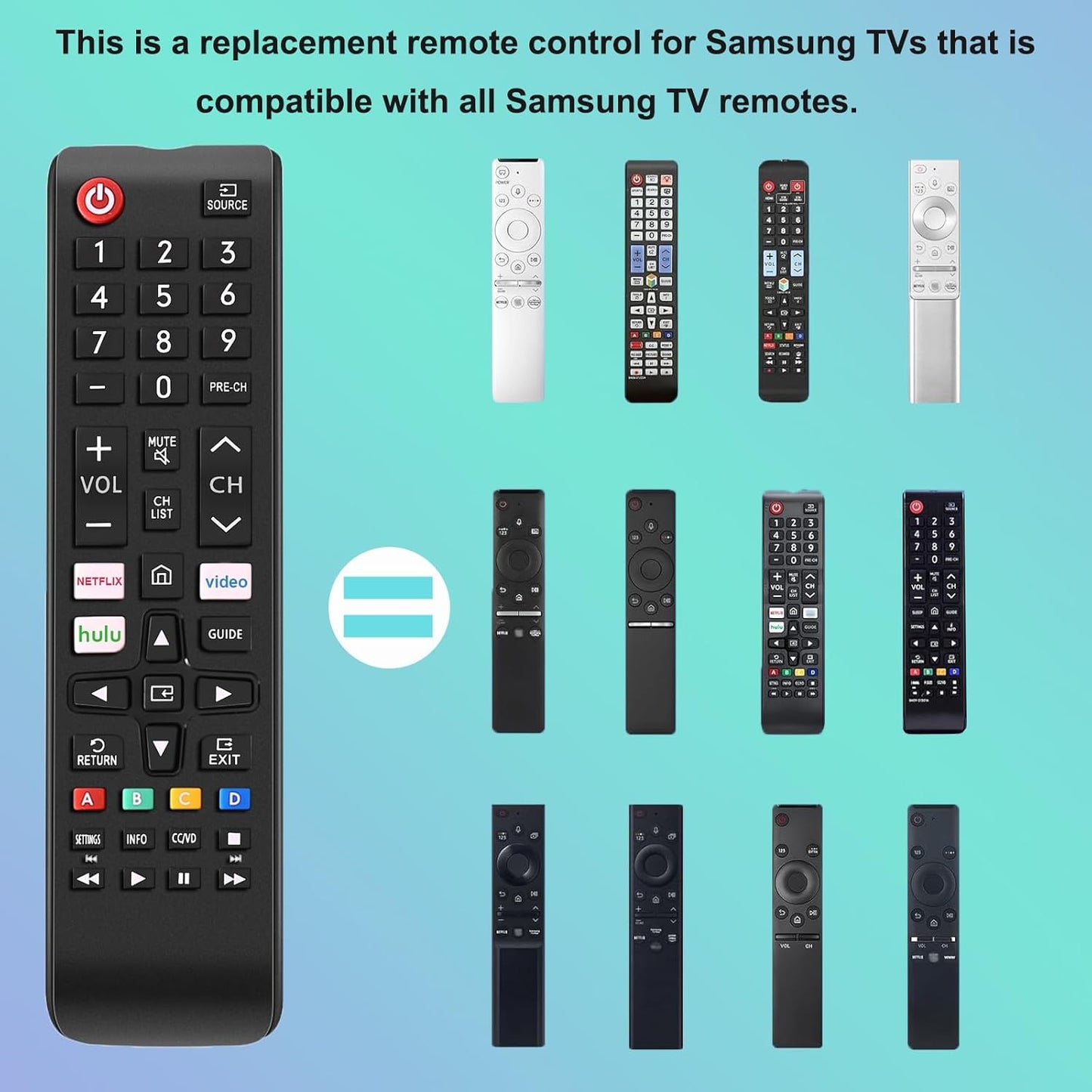 Universal Remote Control for All Samsung TV Compatible with All Samsung LCD LED HDTV 3D Smart Tvs Models