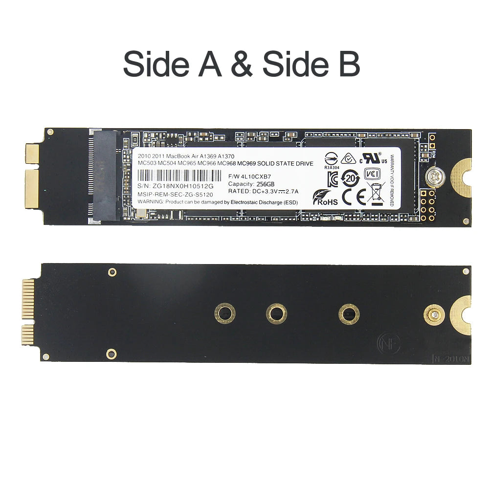 New 128GB 256GB 512GB 1TB SSD for Apple Macbook Air A1369 A1370 HDD Solid State Drive Mac Air 2010-2011 Macbook Air 3.1 4.1 SSD