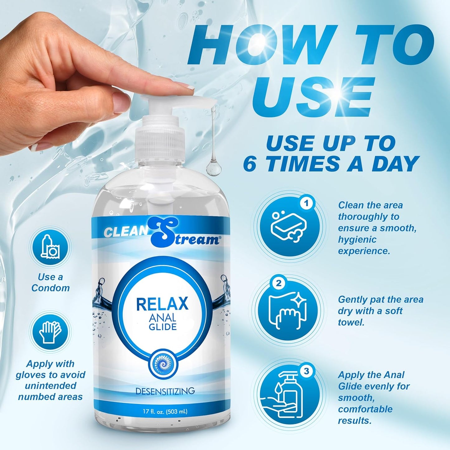 Relax Unscented Lubricant, Silky Liquid Formula, Toy Safe for Men and Women, Comfortenhancing Personal Lube, 17 Oz Bottle, Compatible with Intimate Accessories